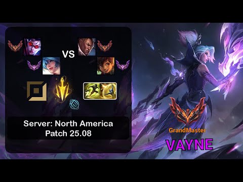 Vayne ADC + Sona vs Lucian + Milio - NA GrandMaster - Patch 25.08