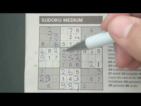 Enjoy watching a Medium Sudoku puzzle (with a PDF file) 07-02-2019