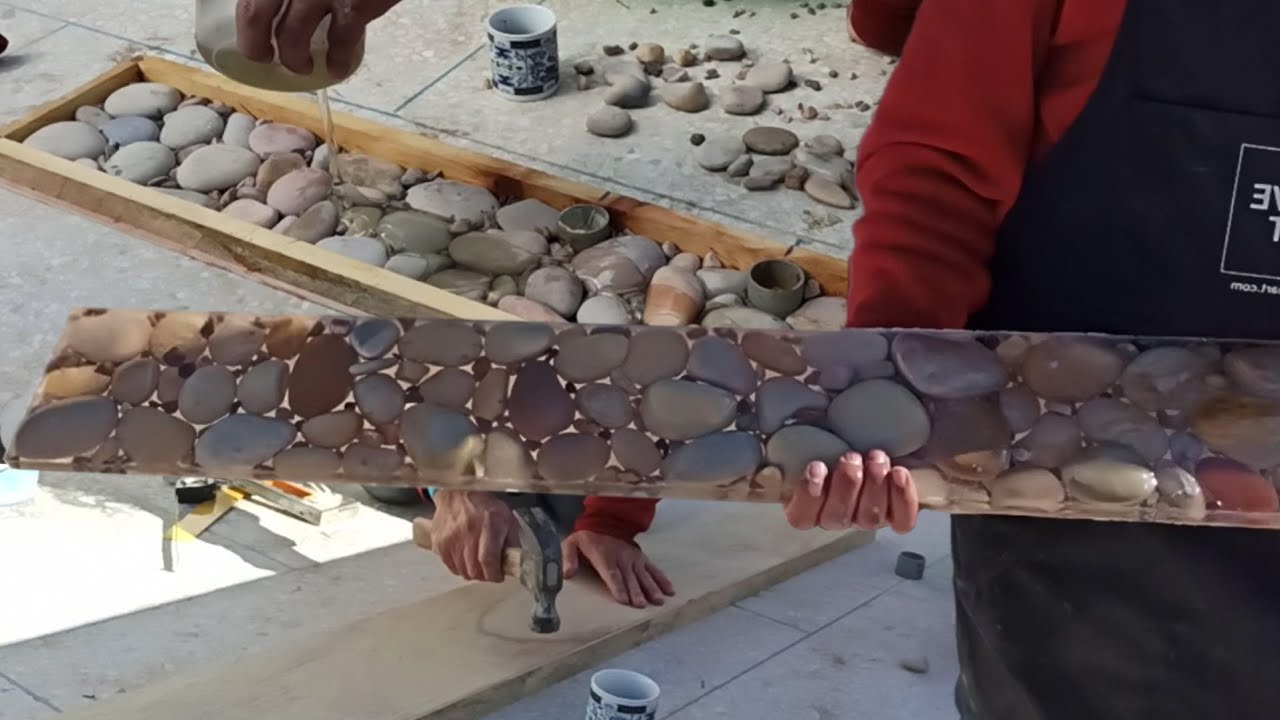 Comment réaliser un panneau de pierre naturelle et décorative كيفية صنع لوحة من الحجر الطبيعي