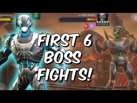 First 6 Boss Fights (Ultron Drone Bosses) - Variant: Ultron's Assault - Marvel Contest Of Champions