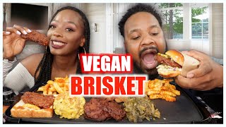 FIRST TIME TRYING VEGAN BRISKET | SOUL FOOD EATING SHOW