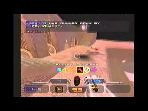 Dreamcast Quake 3 - Seganet Online Gameplay - Full round on Bouncy Map