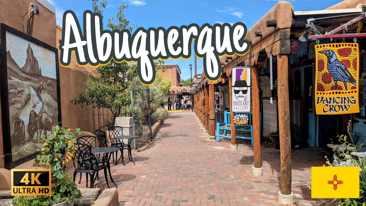 Immersive street-level walking tour through Albuquerque, NM, United States, showcasing authentic urban landscapes, local architecture, and the vibrant atmosphere of the city's neighborhoods