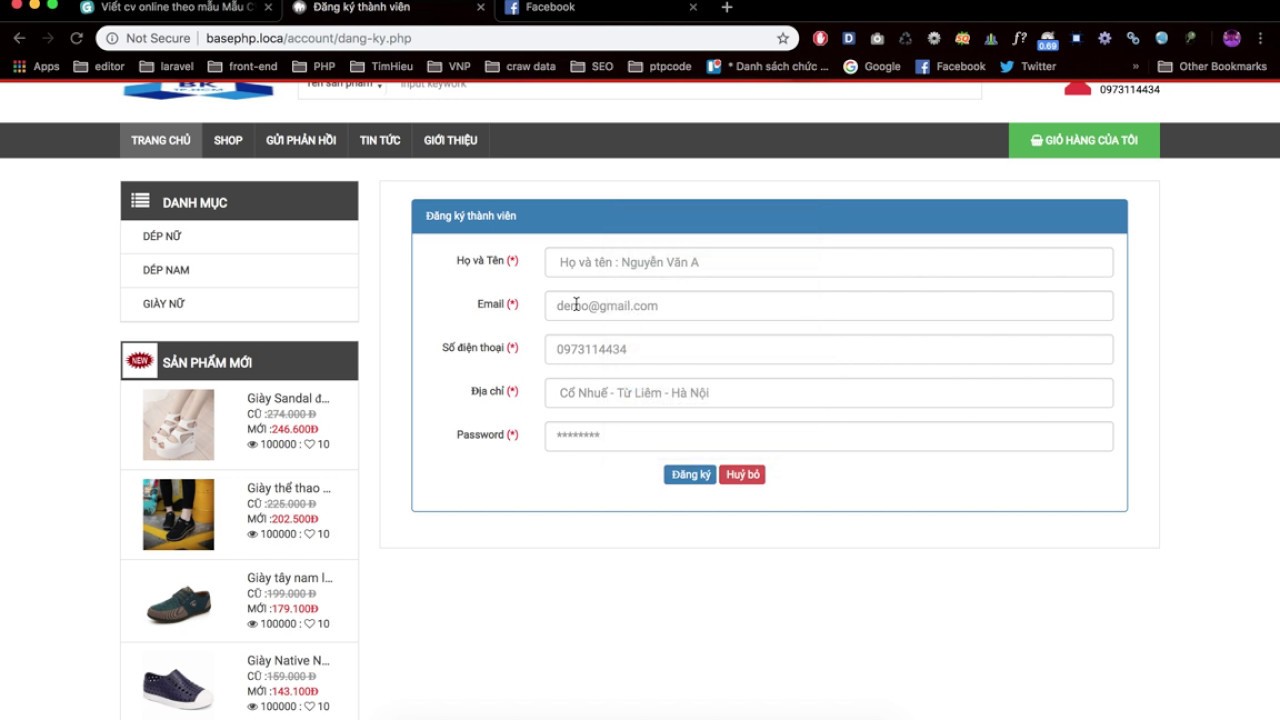 [Đồ án tốt nghiệp - Website bán hàng ] - File đăng ký đăng nhập - thoát