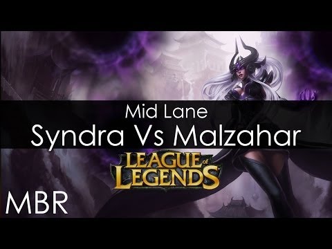 League of Legends - Syndra Mid Lane Vs Malzahar Gameplay - HD