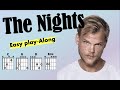 The Nights (Avicii) EASY Guitar Play-along with Lyrics