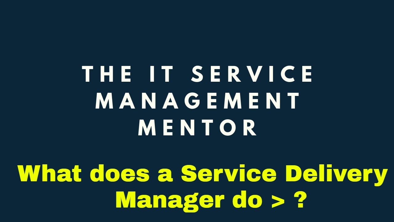 What does a Service Delivery Manager do ?