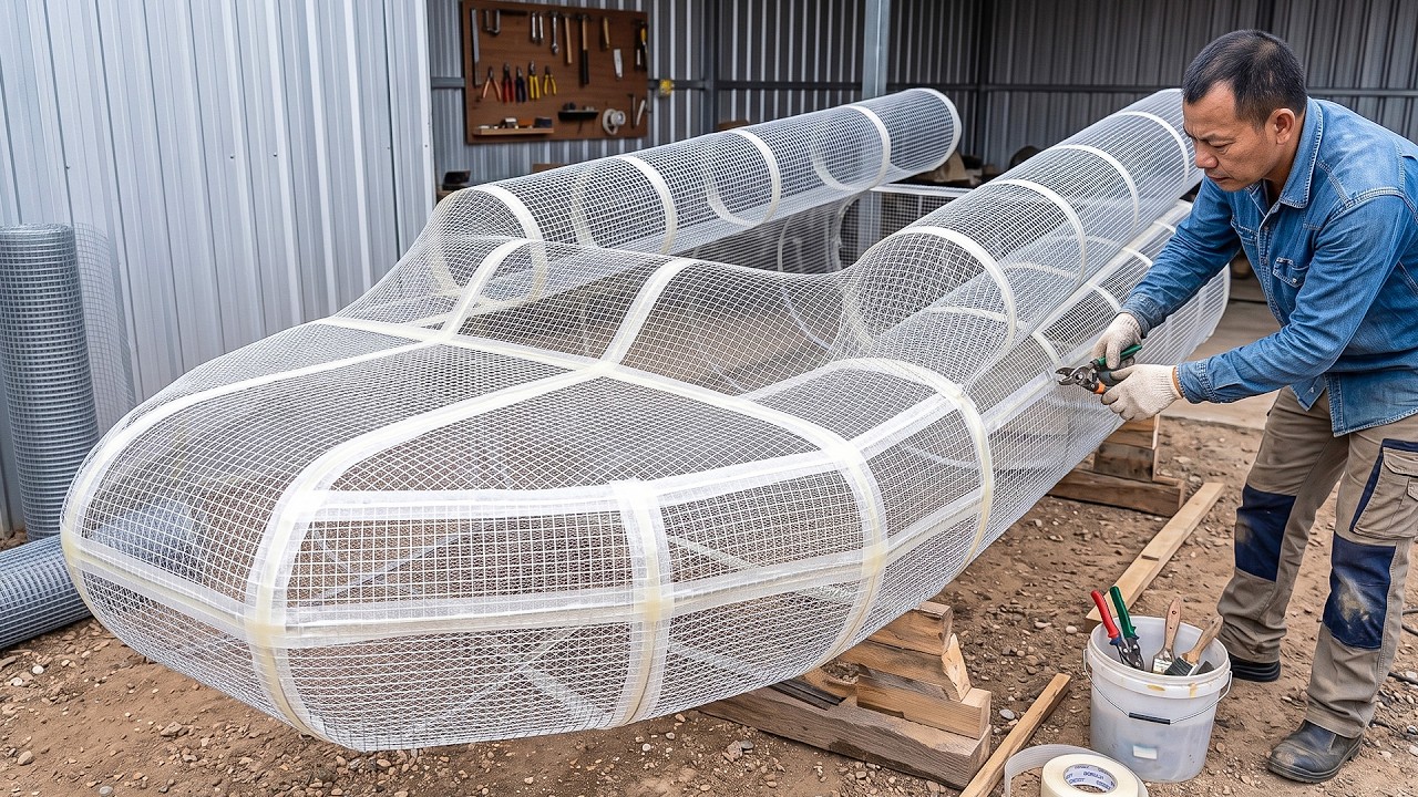 Man Uses Chicken Wire to Build an Amazing Airboat | Full Build @bkscreative