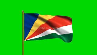 Seyclelles National Flag | World Countries Flag Series | Green Screen Flag | Royalty Free Footages