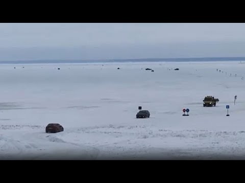 Video Thumbnail: Ice road opens between Estonia's largest islands as ferries struggle with sea ice