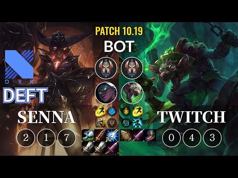 DRX Deft Senna vs Twitch Bot - KR Patch 10.19
