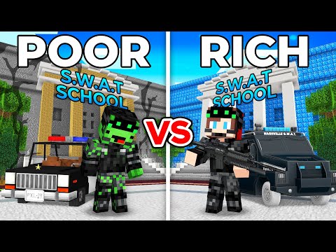 Poor Mikey vs Rich JJ S.W.A.T School Survival Battle in Minecraft - Maizen
