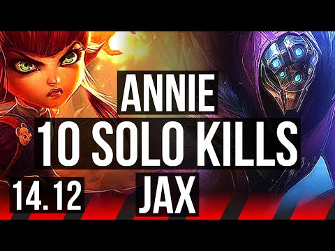 ANNIE vs JAX (TOP) | 10 solo kills, Godlike | VN Diamond | 14.12
