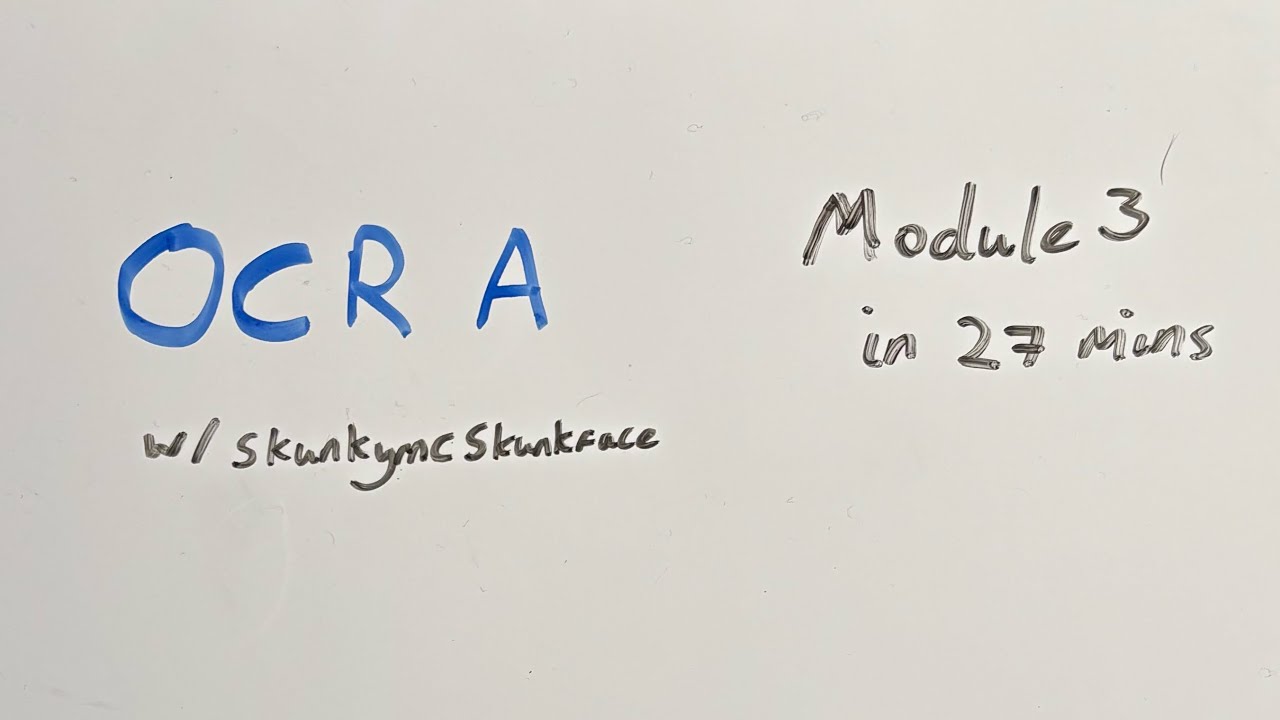 The entirety of OCR A A Level Chemistry Module 3 in 27 Minutes