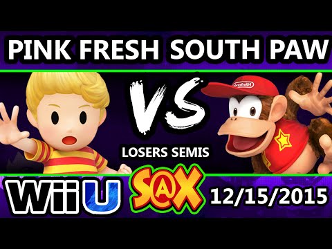 S@X 128 - Pink Fresh (Lucas) Vs. South Paw (Diddy Kong) SSB4 Losers Semis -  Smash Wii U - Smash 4