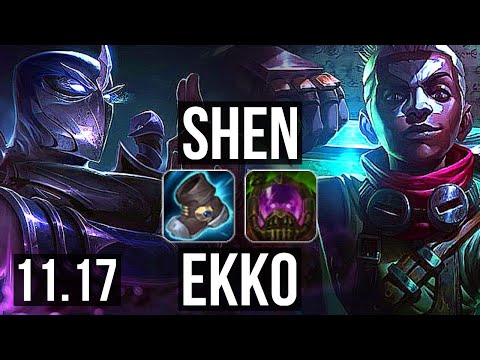 SHEN vs EKKO (TOP) | 6/0/6, 1.3M mastery, 600+ games, Dominating | BR Diamond | v11.17