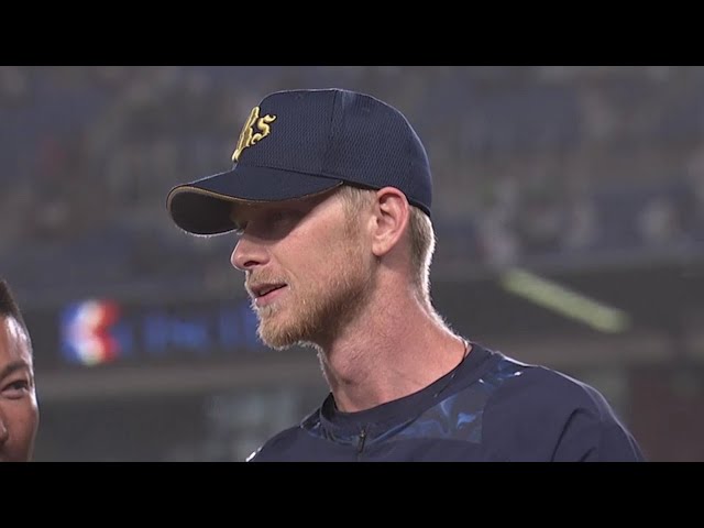 バファローズ・ディクソン投手ヒーローインタビュー 2018/8/24 M-Bs