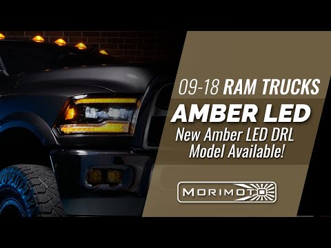 AMBER DRL XB LED Headlights for 2009 - 2018 Ram by Morimoto