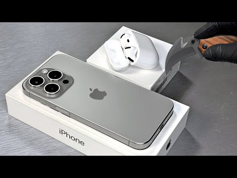 iPhone 15 Pro Natural Titanium Unboxing 1TB  in 2025 + Accessories (AirPods 4) Aesthetic ASMR