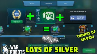 War Robots Premium + 60% Ag booster + Ad watch bonus = lots of Silver (AG)