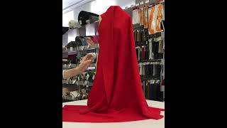8058-45 Искусственный креп-шёлк цвет Красный 120 гр/м2, 150 см на YouTube 1