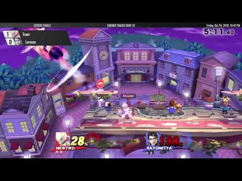 Sooner Smash Dojo 78 - PG | ESAM (Mario, Mewtwo, Fox) vs Lorenzo (Bayonetta) - Losers Finals