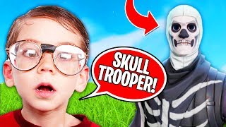 How Kids REACT to Skull Trooper (Fortnite Battle Royale)