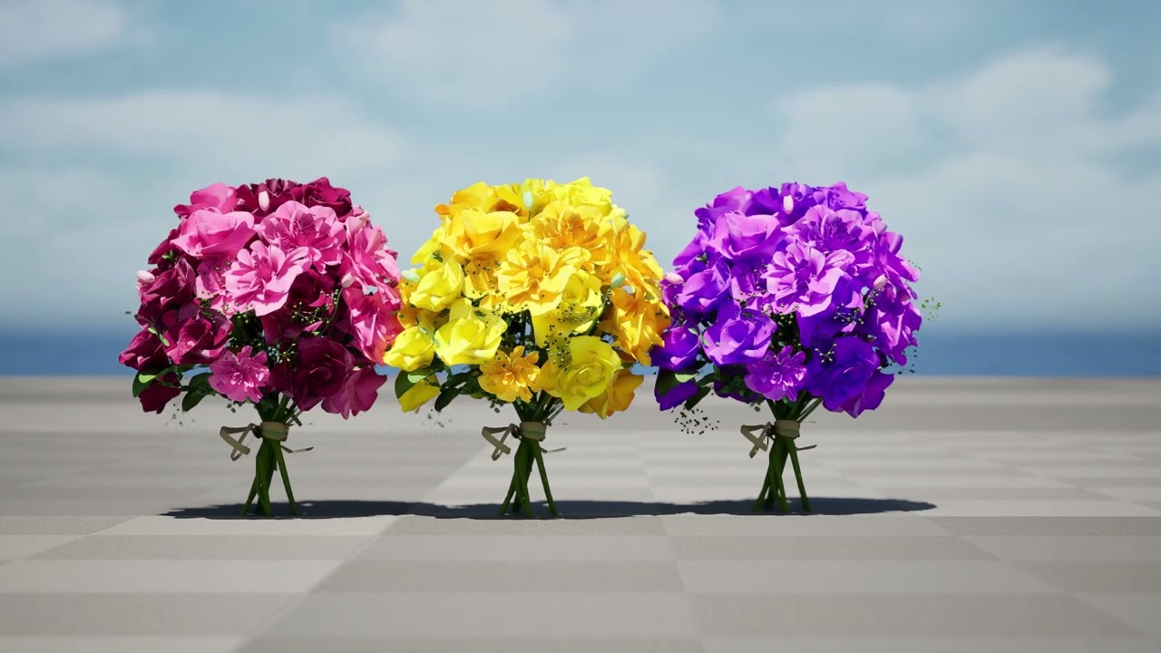 Vibrant Flower Bouquet with free 3D Model