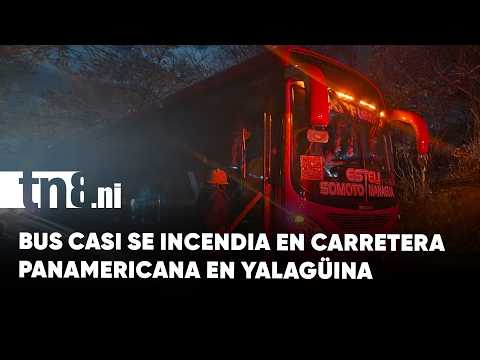 Falla mecánica provoca conato de incendio en bus con pasajeros en Madriz