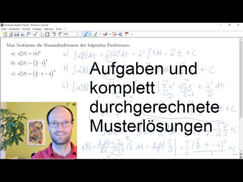 Bestimmung der Stammfunktionen des Quadrats einer Konstante und einer linearen Funktion