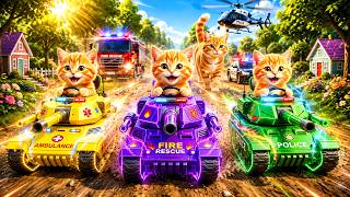 Mama Cat Trims Fur on the Farm and Makes Tiger Hat For Kittens At Home