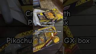 Pokemon Crown Zenith Pikachu Vmax box and Pikachu/Zekrom GX premium collection box