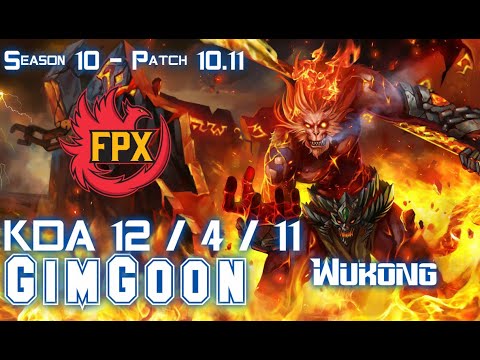FPX GimGoon WUKONG vs SYLAS Top - Patch 10.11 KR Ranked