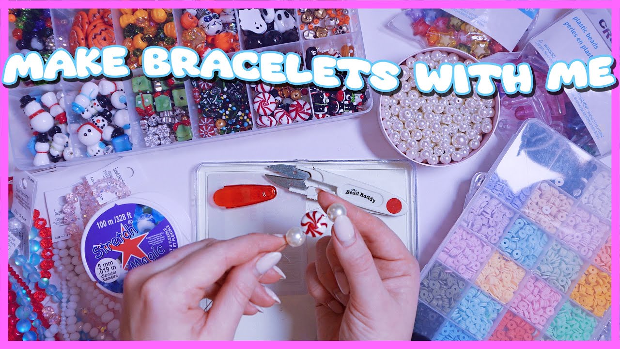 DIY GLASS BEAD BRACELETS 🤩🎄☃️ Make Bracelets With Me ASMR 🎧💗