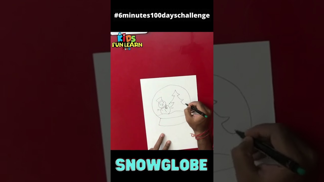 How to draw Snow globe for Kids