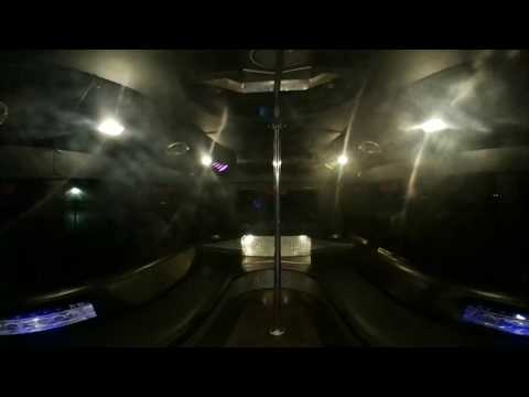 (#4) 360°TOUR - 450 PARTY BLACK BUS, 20 Passenger, Disco Floor, Fiber Optic Lights, Bar, Music, Pole