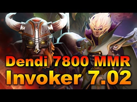 Dendi 7800 MMR Invoker 7.02 Dota 2