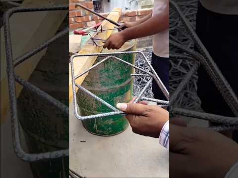 Double ring stirrups with single rebar #stirrups #rebar #shorts