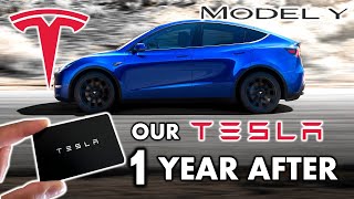 OUR TESLA MODEL Y ONE YEAR AFTER! | FIRST YEAR ANNIVERSARY REVIEW