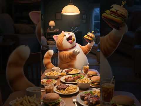 "Fat Orange Cat Starts a Diet! 🐱🥦 | The Chubby Cat’s Weight Loss Journey"#shorts #cat #catshorts