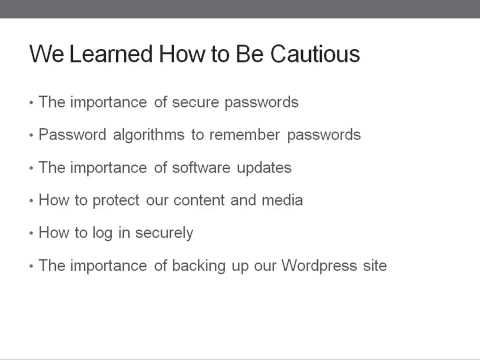Learn Complete Wordpress Security Chapter 20 Summary