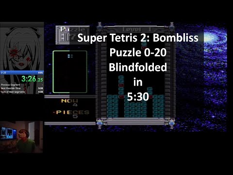 Blindfolded Speedrun: Super Tetris 2: Bombliss - Puzzle 0-20 in 5:30