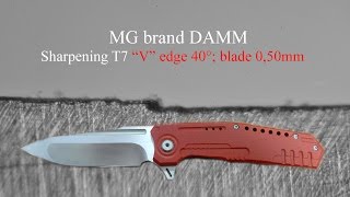 MG brand DAMM - N690 - sharpening T7 "V" edge 30° blade 0,58mm