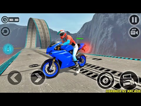 Impossible Moto Bike Tracks 3D: Blue Bike Driving Simulator High Speed Levels 4 - 9 Android Gameplay