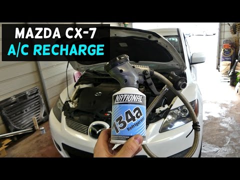 MAZDA CX-7 HOW TO RECHARGE AC AIR CONDITIONER REFILL