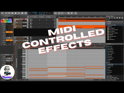 Using a midi track to control effects on another track in Bitwig