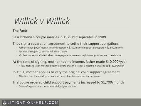 Case Law Minutes #:13  _Willick v Willick_ [1994] 1 S.C.R. 670 (variation on support orders)