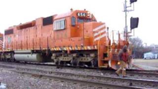 preview picture of video 'EJ&E 656 &666 Switching at Chicago Heights IL 2/17/09'