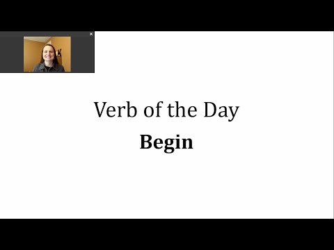 Verb of the Day - Begin