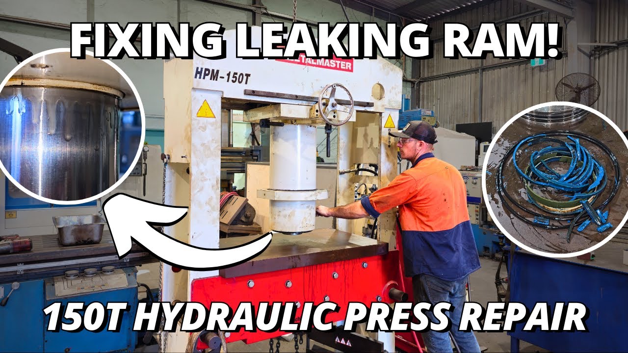 Repairing our 150-Tonne Hydraulic Press: Fixing a Badly Leaking Ram! 🛠